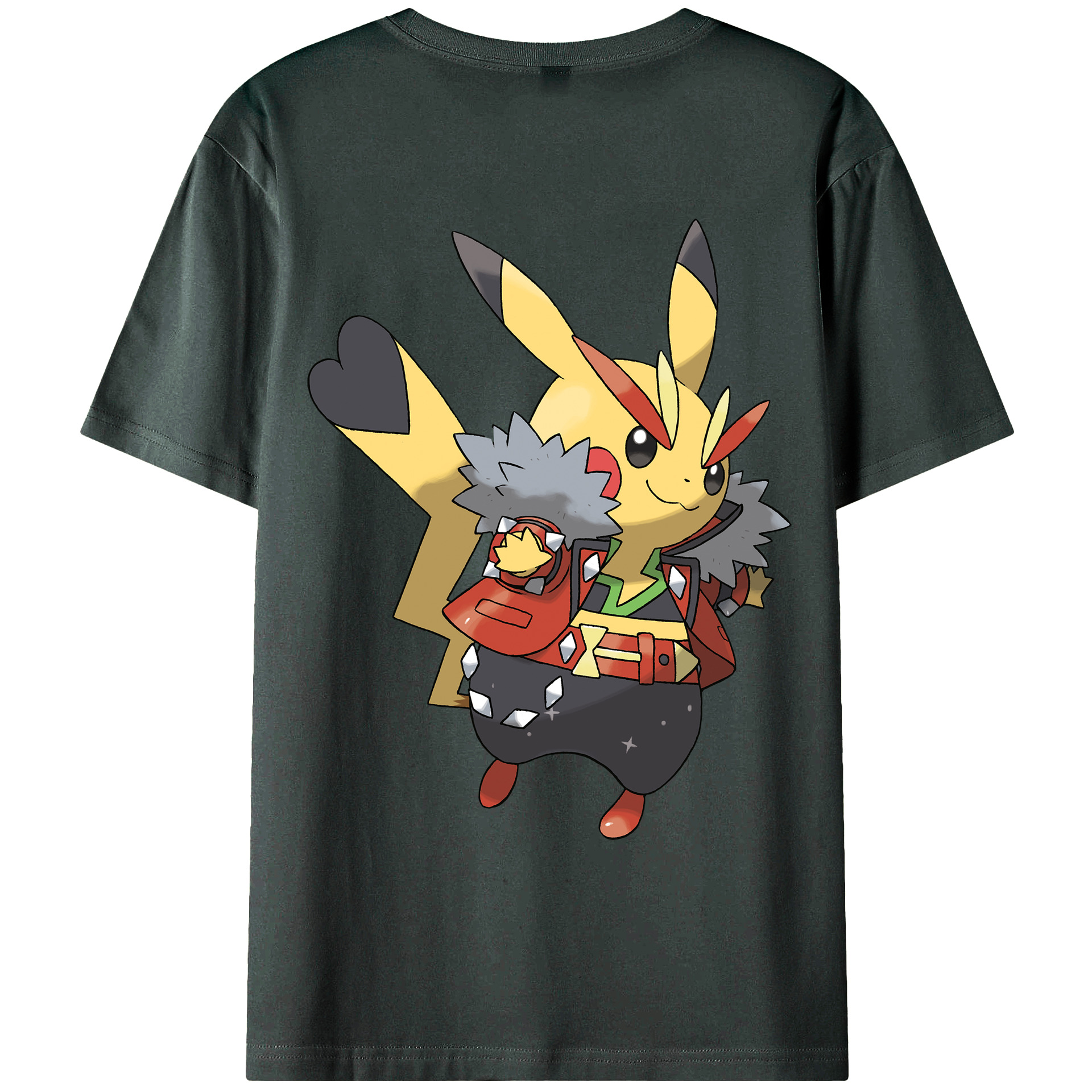 （画像用） ポケットモンスター Pokémon 綿100％ メンズ半袖Tシャツ（バックプリント） 通気性